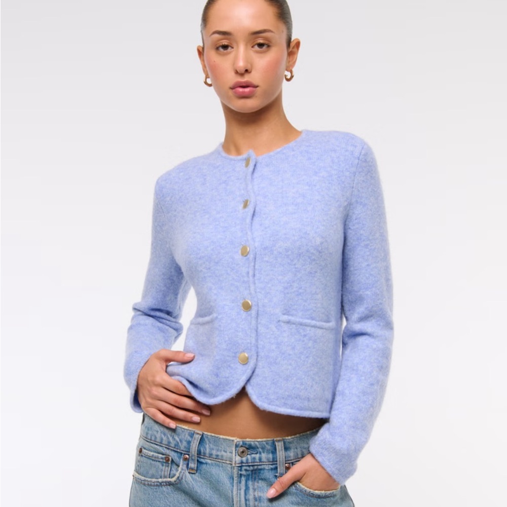 Abercrombie & Fitch Blue Cardigan Sweater